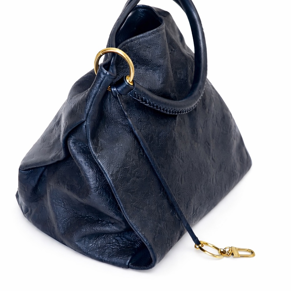 Louis Vuitton Artsy MM - Dark Black/Blue Shoulder Bag with Gold Accents